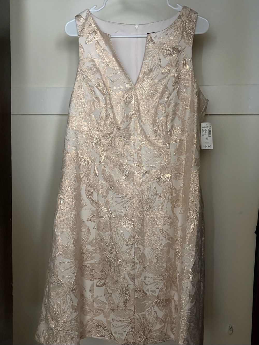 connected apparel white & gold dress